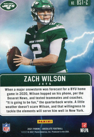 Zach Wilson 2021 Panini Absolute Rookie Card