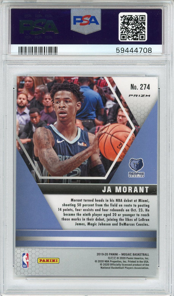 Ja Morant 2019 Panini Mosaic Prizm Rookie Card #274 (PSA)