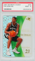 Tim Duncan 1997 Skybox E-X2001 Card #75 (PSA Mint 9)