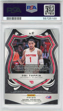 Obi Toppin 2020 Panini Prizm Draft Pick Red Cracked Ice Rookie Card #87 (PSA)