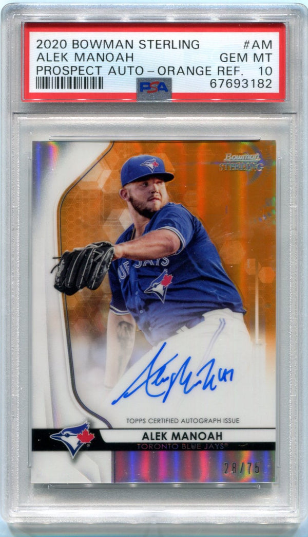 2020 Bowman Sterling Alek Manoah Prospect Auto  28/75 Refractor PSA 10 #AM