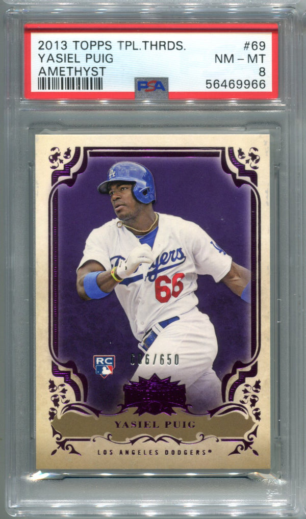 Yasiel Puig 2013 Topps Triple Threads Amethyst #69 PSA NM-MT 8 Card /650