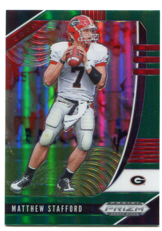 Matthew Stafford 2020 Panini Prizm Draft Picks Green Prizm Card