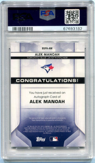 2020 Bowman Sterling Alek Manoah Prospect Auto  28/75 Refractor PSA 10 #AM