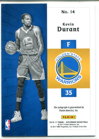 Kevin Durant 2016-17 Panini Aficionado Endorsements Autographed Card #14