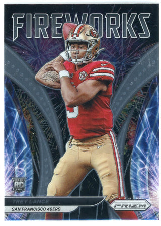 Trey Lance 2021 Panini Prizm Fireworks Card #F-23