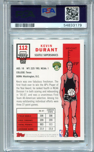 Kevin Durant 2007-08 Topps 1957-58 Variation #112 PSA NM-MT 9 RC