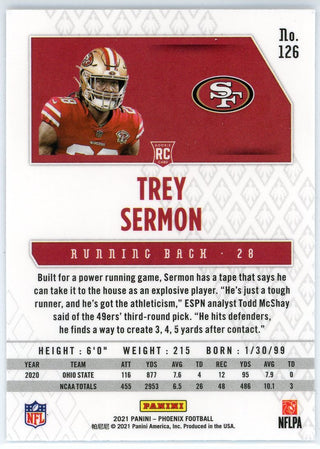 Trey Sermon 2021 Panini Phoenix Rookie Card #126