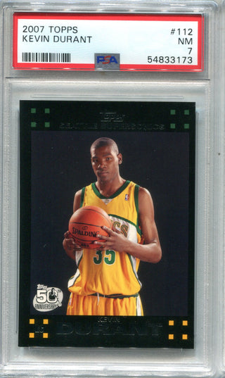 Kevin Durant 2007-08 Topps Black Border #112 PSA NM 7 RC