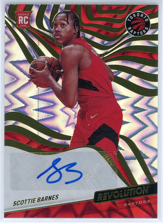 Scottie Barnes Autographed 2021-22 Panini Revolution Fractal Rookie Card #RA-SBN