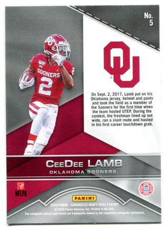 CeeDee Lamb 2020 Panini Chronicles Draft Picks Playoff Rookie Card