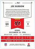 Joe Burrow 2020 Panini Chronicles Rookie Card #PA-1