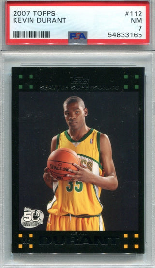 Kevin Durant 2007-08 Topps Black Border #112 PSA NM 7 RC