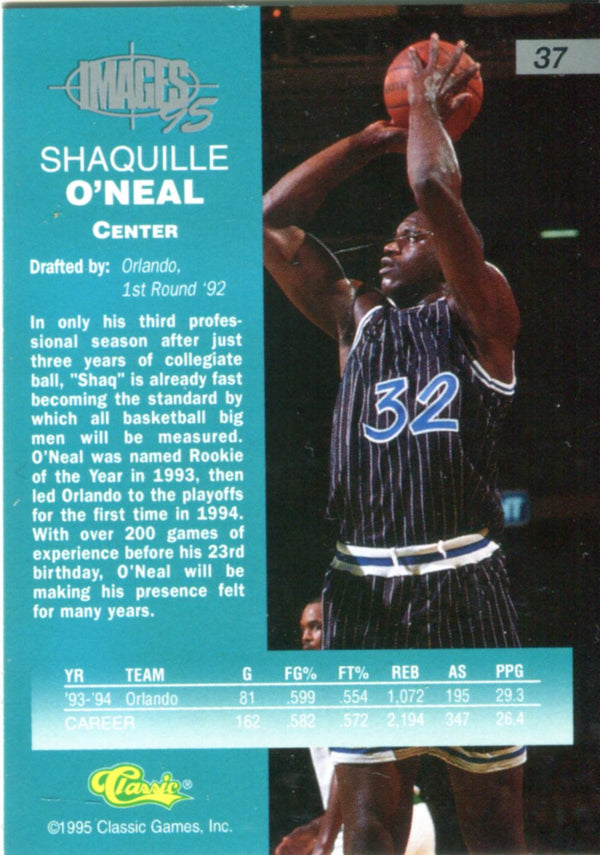 Shaquille O'Neal 1995 Classic Games Card