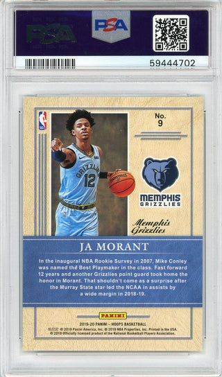 Ja Morant 2019 Panini Hoops Class of 2019 Rookie Card #9 (PSA)