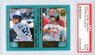 Ichiro & Albert Pujols 2001 Topps Traded Rookie Card #T99 (PSA Mint 9)