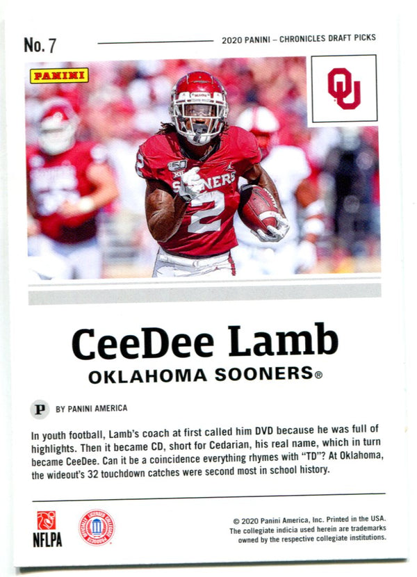 CeeDee Lamb 2020 Panini Chronicles Draft Picks Rookie Card