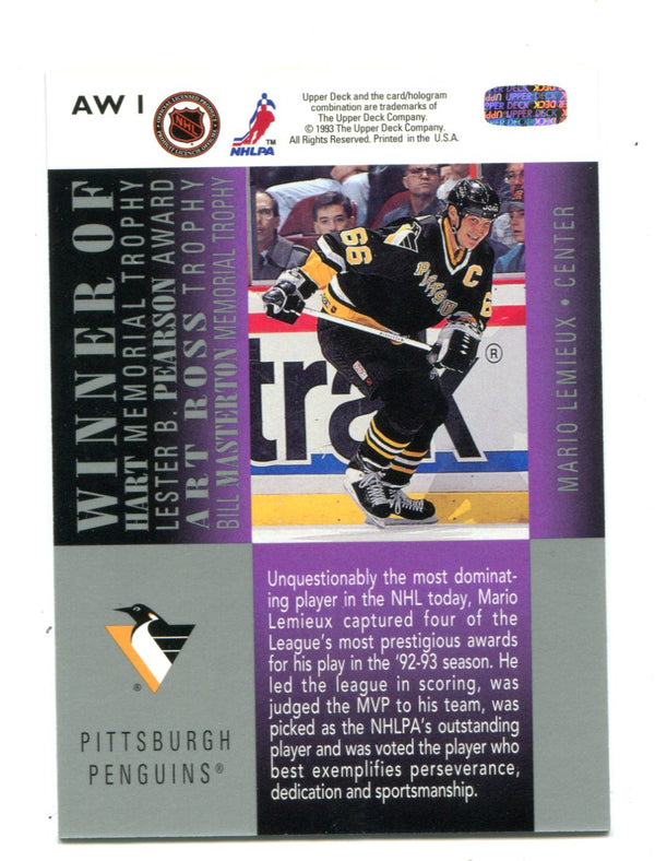 Mario Lemieux 1993 Upper Deck #AW1 Card