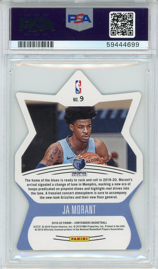 Ja Morant 2019 Panini Contenders Superstar Die Cut Rookie Card #9 (PSA)