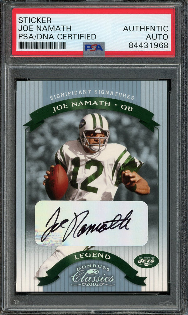 Joe Namath Autographed 2002 Donruss Classics Significant Signatures Card (PSA)