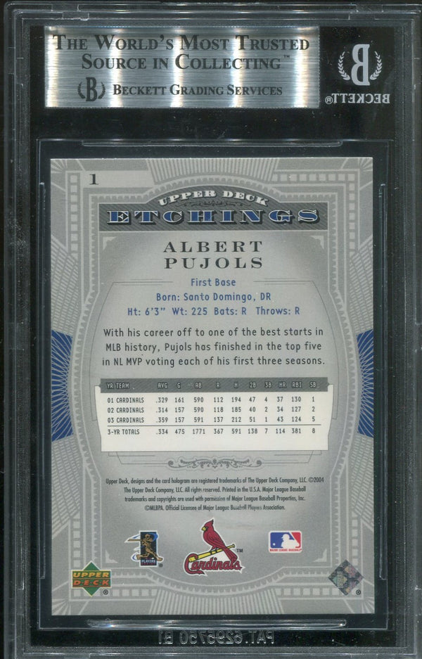 Albert Pujols 2004 Upper Deck Etchings (Beckett) Graded NM 8.5