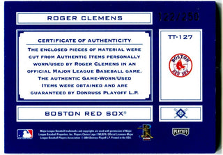 Roger Clemens Tools of the Trade Authentic Game Worn Jersey and Game Used Bat 122/250 TT-127