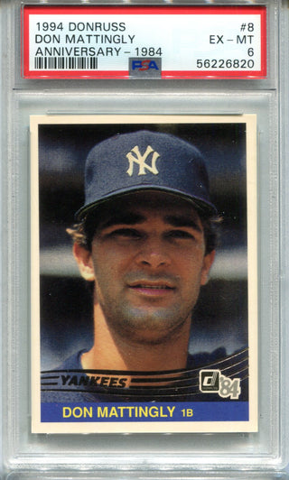 Don Mattingly 1994 84 Anniversary PSA EX-MT 6 Card