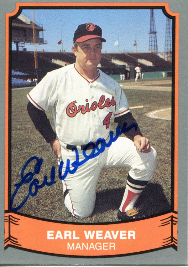 Earl Weaver Autographed 1989 Pacific Card