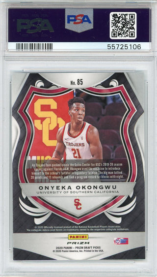 Onyeka Okongwu 2020 Panini Prizm Draft Pick Silver Prizm Rookie Card #85 (PSA)