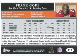 Frank Gore 2005 Topps Rookie Card