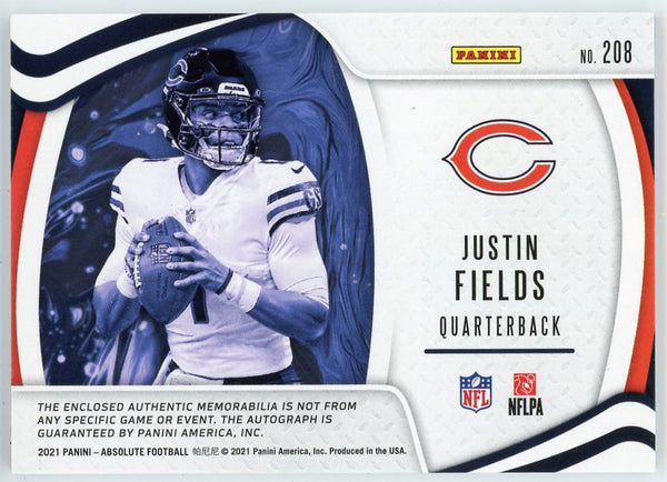 Justin Fields Autographed 2021 Panini Absolute Memorabilia Rookie Jersey Card