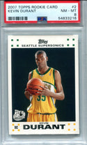 Kevin Durant 2007-08 Topps White Border #2 PSA NM-MINT 8 RC