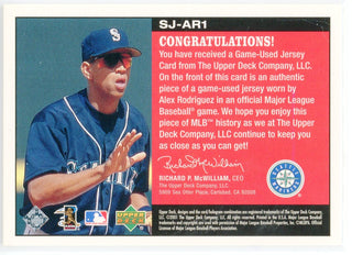 Alex Rodriguez 2001 Upper Deck All-Star Game Salute Patch Card #SJ-AR1