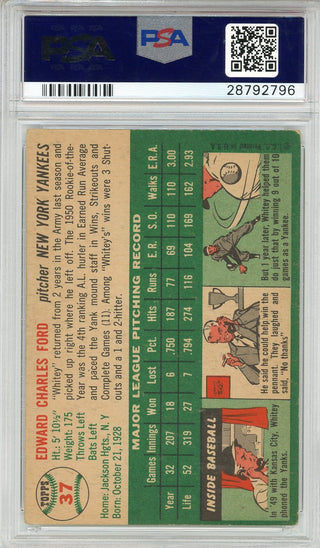 Whitey Ford 1954 Topps Card #37 (PSA VG-EX 4)