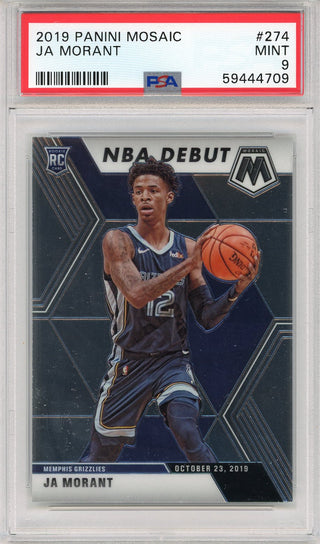 Ja Morant 2019 Panini Mosaic NBA Debut Rookie Card #274 (PSA)