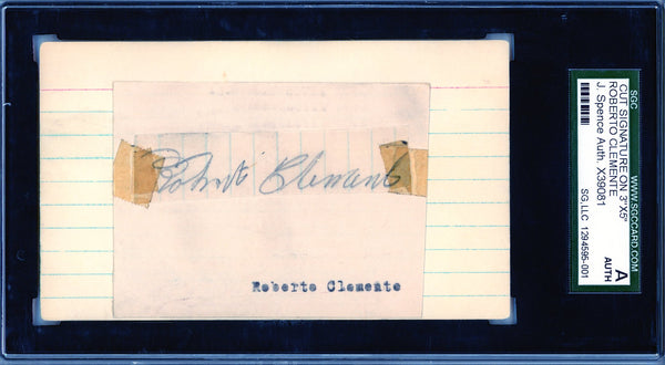 Roberto Clemente Autographed 3x5 Card (SGC)