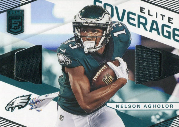 Nelson Agholor 2019 Panini Donruss Elite Dual Jersey Relic Card