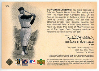 Orlando Cepeda 1999 Upper Deck Ultimate Victory Bat Card #OC