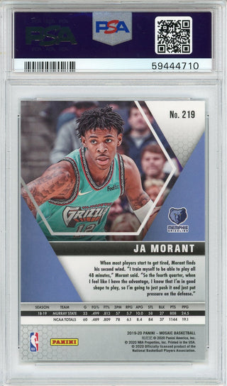 Ja Morant 2019 Panini Mosaic Rookie Card #219 (PSA)