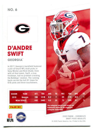 D'Andre Swift 2020 Panini Chronicles Draft Picks Absolute Rookie Card