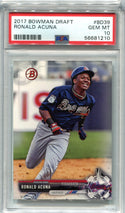 Ronald Acuna Jr 2017 Bowman Draft #BD39 PSA GEM MT 10 Card