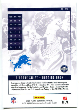 D'Andre Swift 2020 Panini Luminance Rookie Card