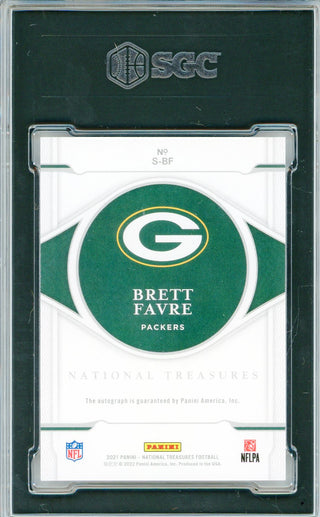 Brett Favre Autographed 2021 Panini National Treasures Signatures Card #S-BF (SGC)