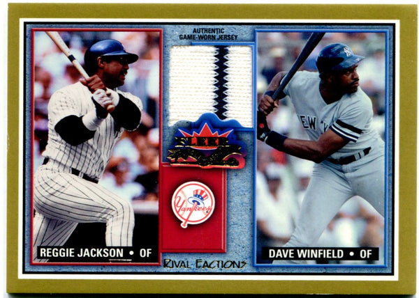 2002 Fleer Dave Winfield Authentic Game Worn Jersey Card with Reggie Jackson #RJ-DW