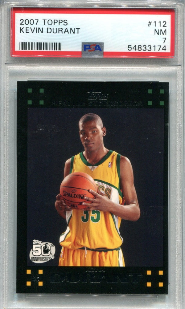 Kevin Durant 2007-08 Topps Black Border #112 PSA NM 7