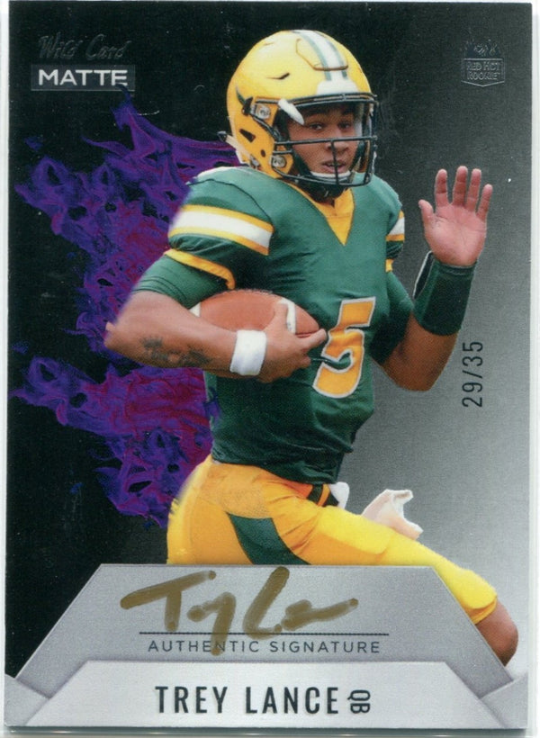 Trey Lance Autographed 2021 Wild Card Matte Rookie Card #MRHR-6