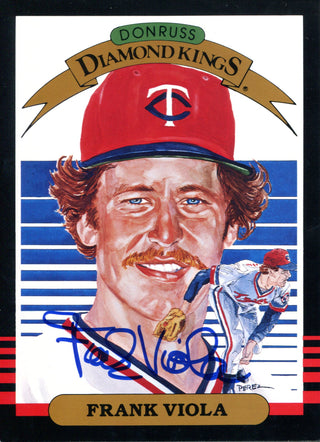 Frank Viola Autographed 1985 Donruss Diamond Kings Over Sized Card