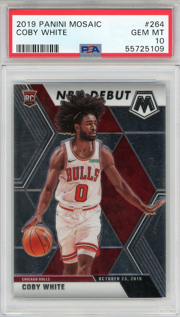 Coby White 2019 Panini Mosaic Rookie Card #264 (PSA)