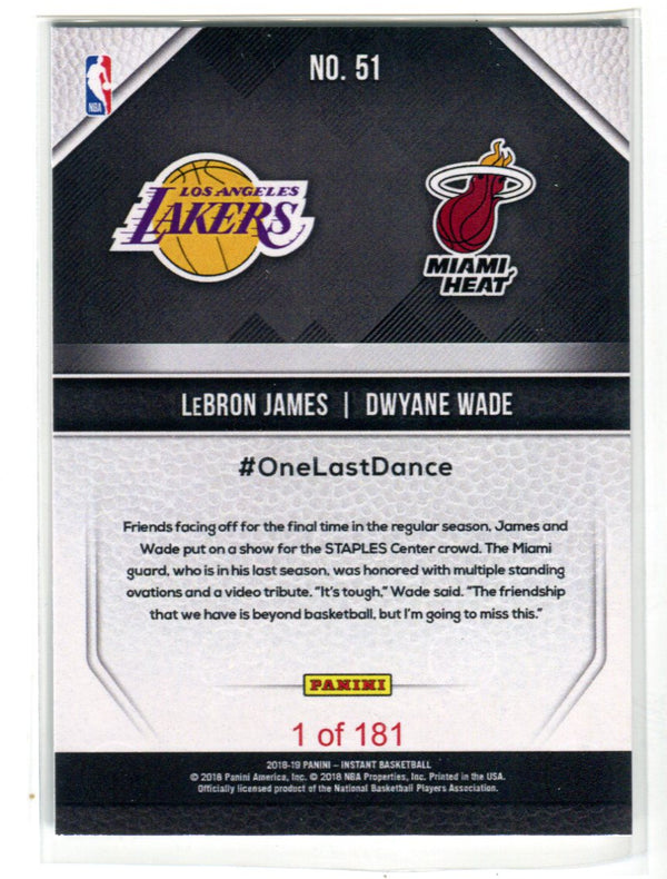 Dwyane Wade/ Lebron James 2018-19 Panini Instant #51 Card 1/181