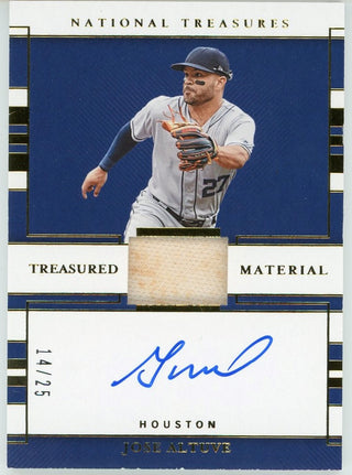 Jose Altuve Autographed 2020 Panini National Treasures Treasured Material Card #TMS-JA